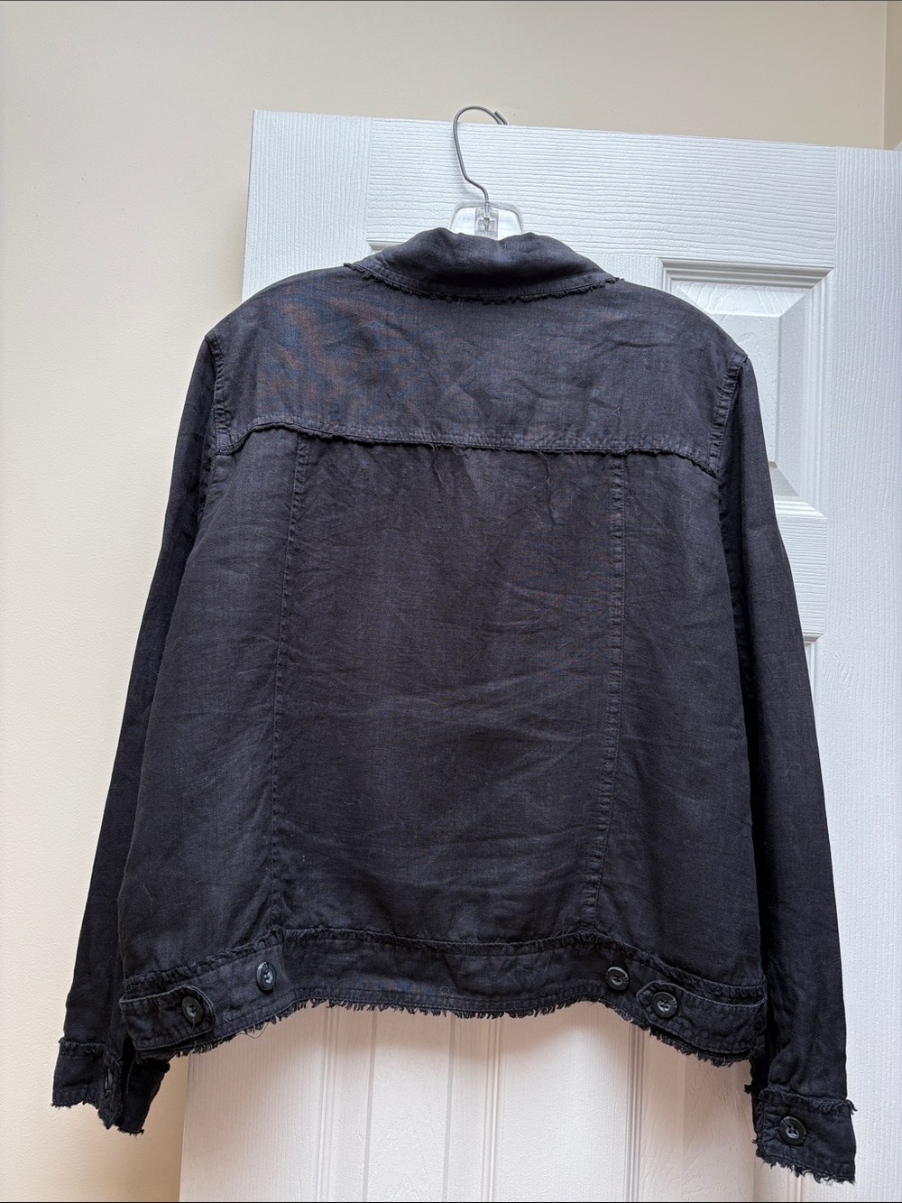 Lulu B Linen Travel Jacket XL Frayed hems -EUC. I paid $98 worn about 3 times - Picture 11 of 11